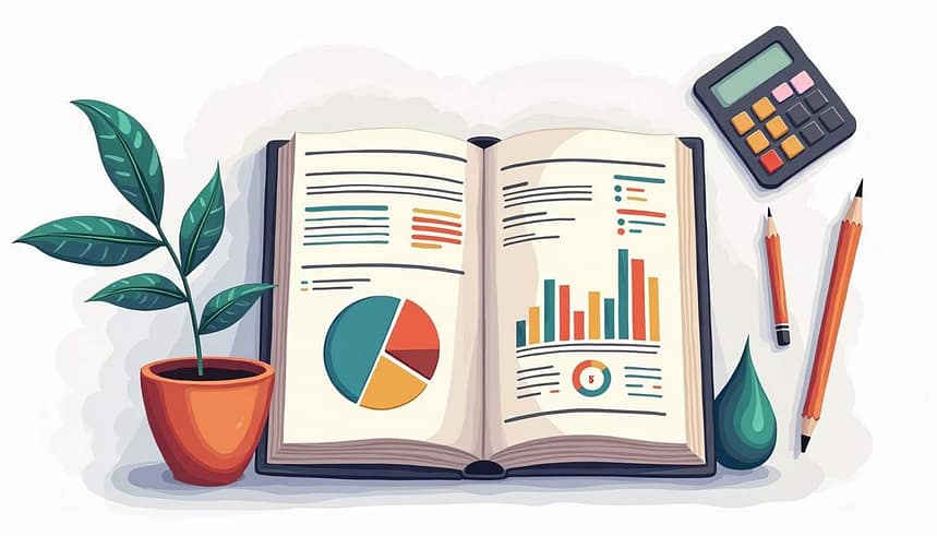 Book showing budgeting for financial planning