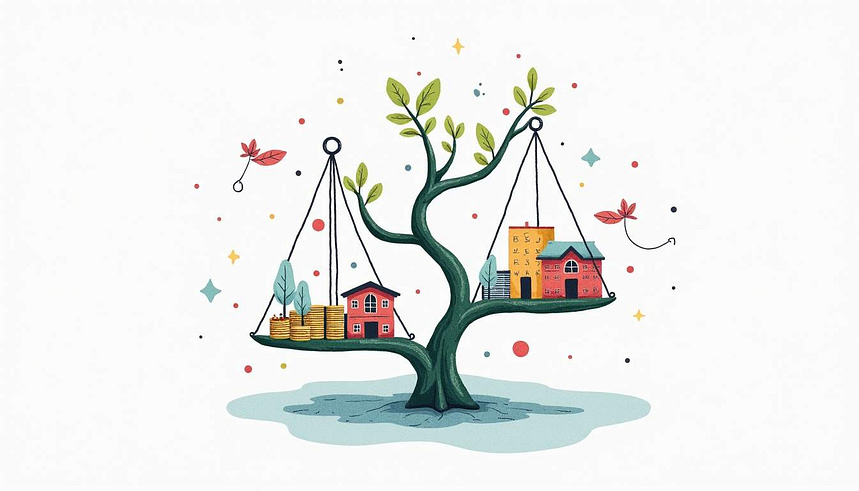 A tree showing the balance of diversification for financial planning