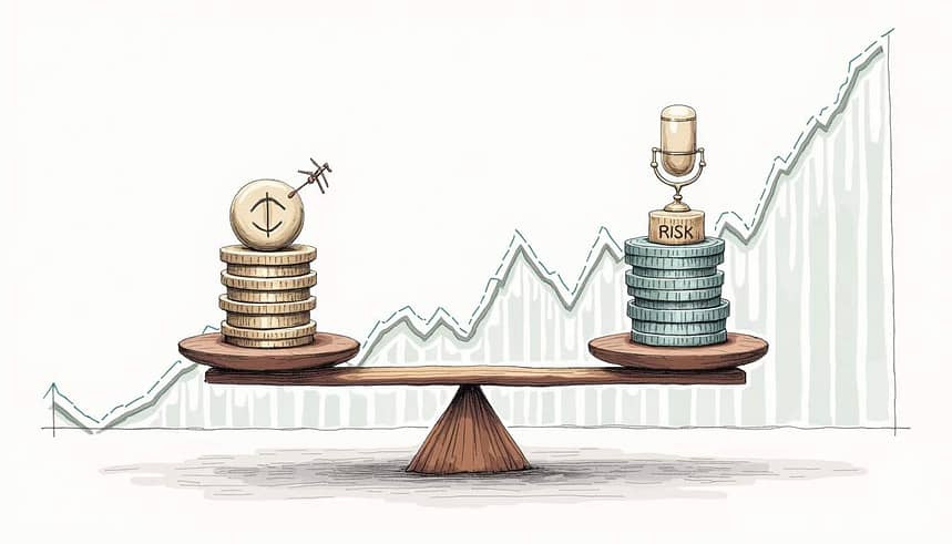 Balance showing role of risk tolerance in investing