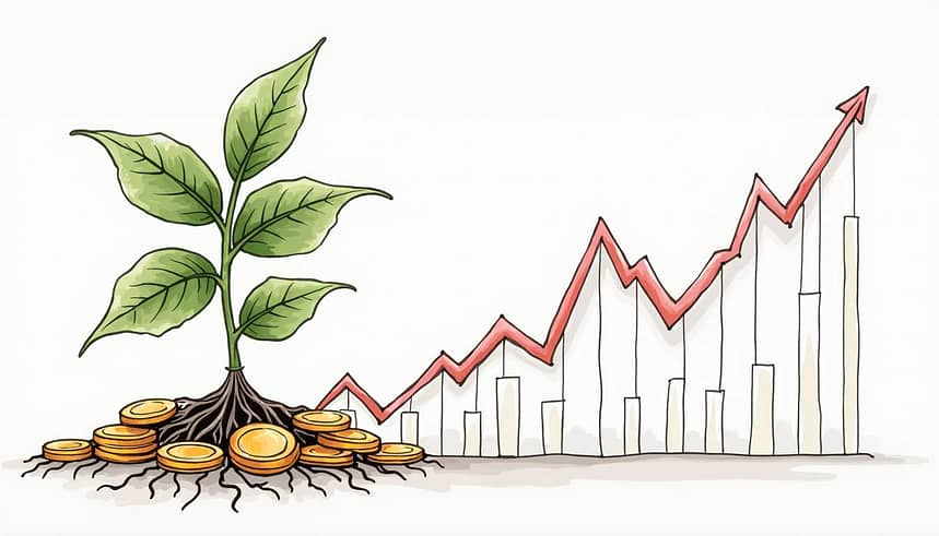 Tree showing the understanding of compound interest and its implication for financial planning