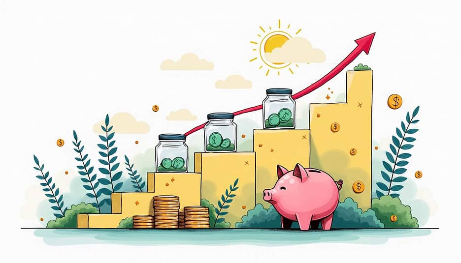 Piggy bank savings rate analogy