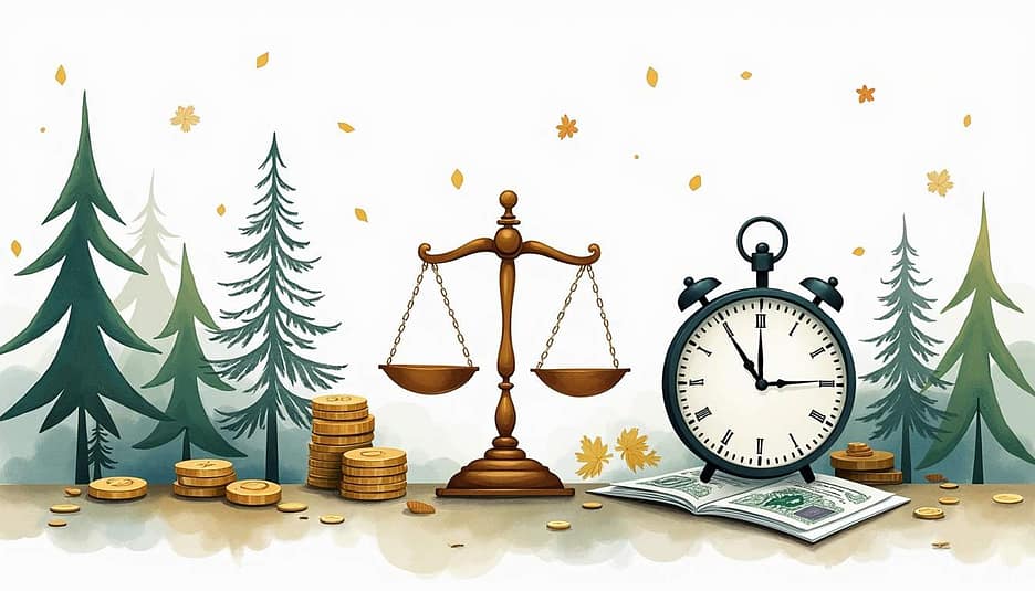 Balance of scales with a clock depicting PPP vs RRSP vs Corporation