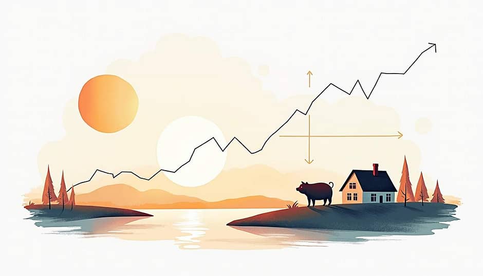 Sunrise pig on the horizon depicting inflation risk for retirement planning in Canada